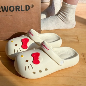 Chaussures Crocs à motif chat pour femme et enfant, d'été, pour l'extérieur et la plage, en EVA, désodorisantes, à semelle épaisse, à bout fermé, respirantes et imperméables - Product Image 3