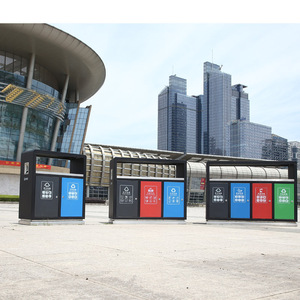 Thép Không Gỉ 4 Ngăn Tái Chế Thùng Rác, Lớn Kim Loại Tái Chế Container - Product Image 4