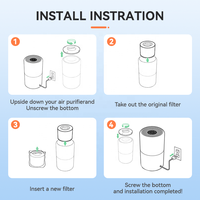 Filtre de purificateur d'air pour purificateur d'air Xiaomis Mi 2/1/2S/3/ 3H/Pro Filtre HEPA en carbone H13 PM2.5 avec remplacement RFID