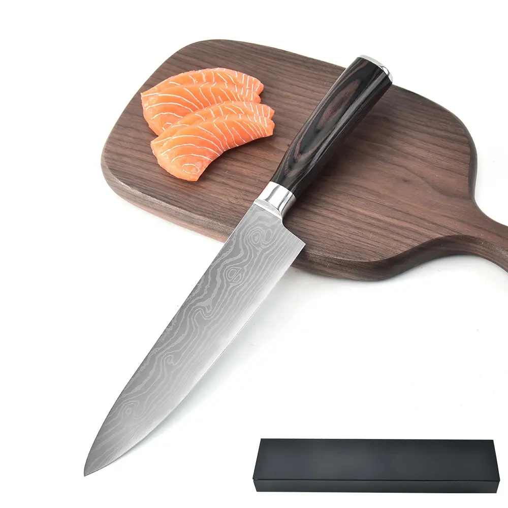 पेशेवर 5cr15 स्टेनलेस स्टील रसोई चाकू लकड़ी के हैंडल के साथ रसोई में उपयोग के लिए जापानी शेफ चाकू