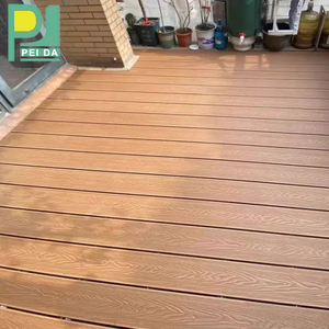 Plancher de terrasse <span class=keywords><strong>extérieur</strong></span> antidérapant, écologique, ignifuge, en composite WPC, design moderne - Product Image 3