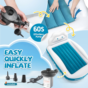 Cloud Shaped <b>Inflatable</b> <b>Toddler</b> Travel <b>Bed</b> with Safety Bumpers for Kids Home Camping Hotel - Product Image 6