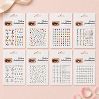 Autocollants 3D en strass prêts à être expédiés - Perles acryliques blanches et multicolores pour maquillage temporaire visage et front