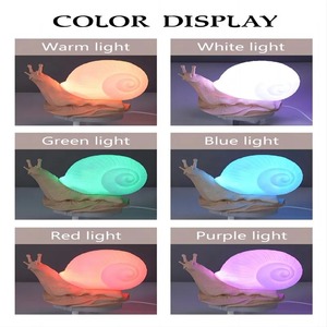 مصباح ليلي حلزوني RGB مصباح طاولة زخرفي مصباح مكتبي يعمل باللمس ضوء محيط للأطفال ضوء نوم لطيف هدية عيد الميلاد - Product Image 6