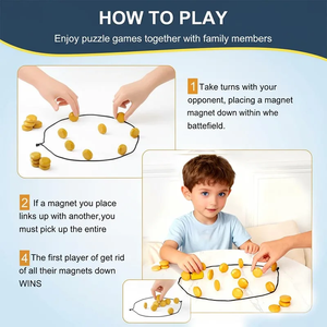 Jeu de stratégie avec pierres magnétiques, jeu de société interactif avec aimants pour les soirées en famille, enfants, adultes, pièces de haute qualité (3,4 cm de long) - Product Image 4