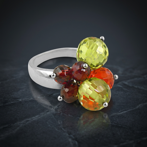 Hot! Stylish Multi-Color Glass and <b>Silver</b> Fashion Unisex <b>Ring</b> - Product Image 3