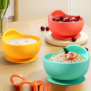 Bowl de Treinamento Antiderrapante de Silicone Personalizado para Bebês, Utensílios de Mesa para Crianças com Ventosa - Product Image 1
