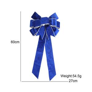 Fatto a mano Chic Craft Blue Christmas porta arco interno/cortile giardino decorativo ciondolo fai da te nastro occhiali in polistirolo metallizzato - Product Image 1