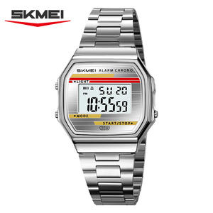 SKMEI 2514 moda Casual uomo orologio digitale cinturino in acciaio impermeabile quadrante quadrato multifunzione orologio elettronico maschile regalo - Product Image 1