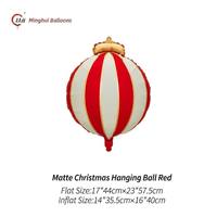 Ballon décoratif de Noël mat rayé en aluminium, ornement de Noël, ballon de fête pour la maison