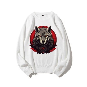 Camicia Red Moon Wolf Tech Style Dark Style Cool Print High GSM Vintage Trendy economica - Product Image 2