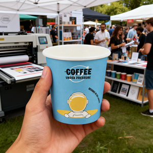 Gobelet en papier kraft blanc à paroi simple, personnalisable avec logo, couleur au choix, portable, recyclable, imperméable, en bambou, pour vente en gros et à emporter - Product Image 5