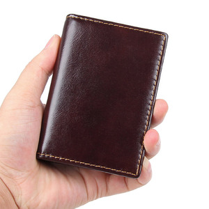 Cadeaux pour hommes Porte-cartes d'identité porte-cartes personnalisé Porte-cartes en cuir <span class=keywords><strong>chocolat</strong></span> de luxe Portefeuilles en cuir véritable - Product Image 3