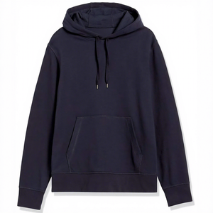Sweat-shirt à capuche noir pour homme, coupe classique, imprimé lettres, décontracté, pour l'automne, en coton tricoté, logo au dos - Product Image 6