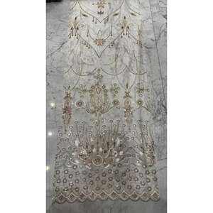 Tela de seda importada con cuentas de diseño para ropa de mujer, ligera, cómoda e ideal para uso casual, étnico y formal. - Product Image 1