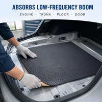 Feuille d'absorption acoustique basse fréquence en coton alvéolé 46x80cm, 5mm, avec adhésif 3M, pour portières, planchers et coffres de voiture