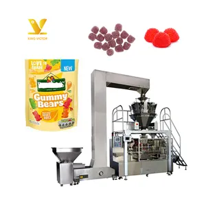 Automatische vertikale Packmaschine für harte Zuckerwaren Schokolade geleebohnen gummibärchen dauerhafte Beutel füllen und versiegeln