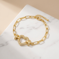 Bracelet minimaliste chic en or 18 carats serti de zircons blancs micro-pavés, bijoux tendance pour un anniversaire