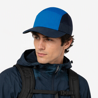 Casquette de sport et de randonnée en nylon de haute qualité, 5 panneaux, souple, à visière incurvée, non structurée, avec sangle à boucle