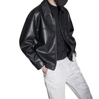 Veste Moto Premium Noire pour Hommes en Simili Cuir PU, Manteau Personnalisé pour l'Hiver et le Quotidien