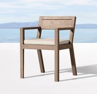 Ensemble de salle à manger d'extérieur en teck moderne de luxe pour villa, cour et patio - Chaises de salle à manger durables résistantes aux intempéries