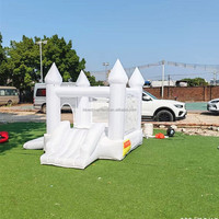 Trampoline gonflable romantique blanc européen mariage anniversaire château fête activité décoration trampoline gonflable avec toboggan