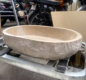 Lavabo de Mármol Cultivado de Forma Ovalada Personalizado, Lavabo para Encimera de Baño, Aspecto de Superficie Natural para Baño - Product Image 4