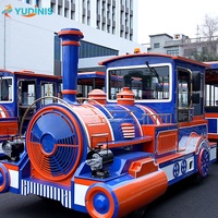 Train touristique sans rails pour 40 passagers, disponible en version diesel ou électrique, idéal pour les stations balnéaires, les zoos et les parcs commerciaux.