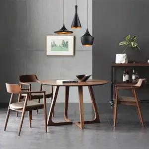 Set tavolo da pranzo a 4 posti in legno massello di colore personalizzato europeo nordico di fabbrica di Foshan per la casa