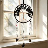 En gros Attrape-rêves Arbre de Vie en cristal, artisanat tissé à la main, carillon éolien, décoration de chambre style nordique