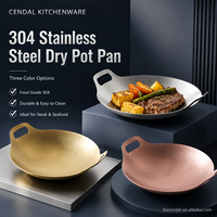 Casserole en acier inoxydable 304 à double poignée, profonde, compatible lave-vaisselle, pour cuisinière à gaz et induction, idéale pour les steaks et les fruits de mer