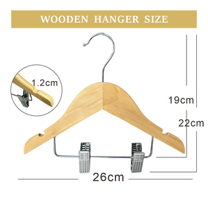 Owentek Usine Fourniture Nature En Bois Enfants Bébé Enfants Vêtements Cintres Bois Avec Clips Bébé Bois Pantalon <span class=keywords><strong>Cintre</strong></span> avec Clips - Product Image 2