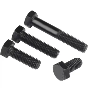 High Quality Wholesale 8.8 12.9 Grade M6-M36 M10 Black Hex Bolt nut washer DIN933 hardware items