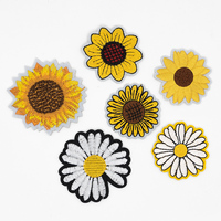 Patchs en tissu brodé de fleurs, patchs broderie personnalisée, chrysanthème décoratif coudre sur patch pour sac chapeau fille cadeau