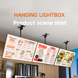 A1/A2 siêu mỏng dẫn chiếu sáng biển quảng cáo sữa trà cửa hàng menu quảng cáo lightbox treo TV với kính cường lực - Product Image 2