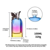 Botol Parfum Kaca Pipih 100ml Grosir Tutup Kupu-kupu Isi Ulang Atomizer Permukaan Jernih Berkualitas Tinggi Cetak Sablon YUNMU