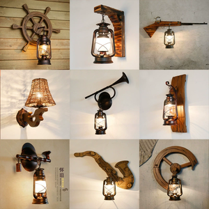 Applique murale de l'allée américaine Lampe à cheval antique Lampe à kérosène ancienne Courtyard Corridor Lampes murales décoratives rétro chinoises - Product Image 1