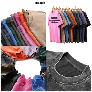 230 GSM lỏng bông t Áo sơ mi tùy chỉnh màu đen thời trang dạo phố quá khổ nặng T-Shirt cắt cổ điển TEE axit rửa t Áo sơ mi cho nam giới - Product Image 3