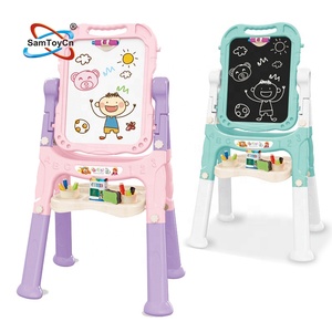 Samtoy – jouets éducatifs en plastique <span class=keywords><strong>2</strong></span> en 1, <span class=keywords><strong>tableau</strong></span> blanc <span class=keywords><strong>magnétique</strong></span> Double face, support de chevalet, planche à dessin pour enfants - Product Image 1