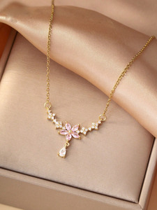 Catena per clavicola da donna in oro e argento, - Product Image 3