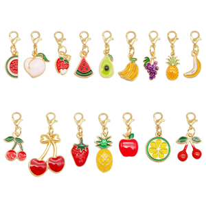 Kendin Yap Emaye Meyve Şekilli Takılar Altın Kaplama Kolye Uçları Çanta Ayakkabı Süsleme Aksesuarları - Product Image 4
