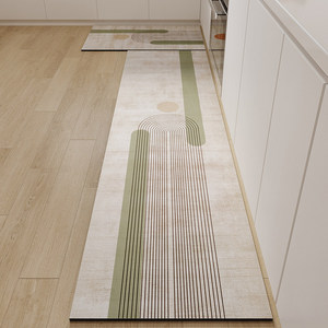 Tapis <span class=keywords><strong>de</strong></span> sol <span class=keywords><strong>de</strong></span> cuisine moderne en similicuir écologique, lavable, antidérapant, super absorbant, résistant à l'huile, d'épaisseur moyenne - Product Image 1
