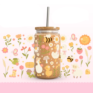Vaso de Vidrio Libbey de 16 oz para el Día de la Madre, con Diseño Floral de Mariposa y Mamá, con Impresión por Transferencia, Regalo Perfecto para tu Mamá - Product Image 4
