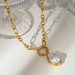 Collar con Colgante Personalizado de Acero Inoxidable 316L, Chapado en Oro PVD de 14K y 18K, Joyería Fina de Moda, Collar de Perlas al por Mayor para Mujer - Product Image 2