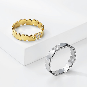 Cross-border yunnique style titanium steel diamond-encrusted ring for women, fashionable, light luxury, high-end, c - Product Image 1
