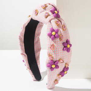 Serre-tête coréen tendance avec fleurs en strass, accessoires capillaires personnalisés pour femmes, parfaits pour les fêtes - Product Image 4