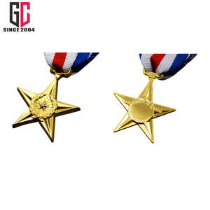 15 سنة مصنع مخصص الولايات المتحدة الأمريكية نجمة الفضة المعادن ميدالية قسط 3D سبائك الزنك المعادن هدية الحرف اليدوية - Product Image 6