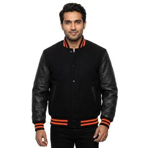 <b>High</b> Quality Custom Logo Varsity Jacket for Kids Stylish <b>Top</b> Trending Letterman Hooded Collar Comfortable <b>Leather</b> Sleeves Sale - Product Image 1