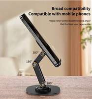 Support de base de support de téléphone portable pliant rotatif à 360 degrés pour tablette pour bureau Base métallique antidérapante multi-angle rotative à clic