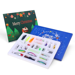 WEIHE 24 pièces Kit de pêche varié Appâts de pêche Accessoires Boîte <span class=keywords><strong>cadeau</strong></span> de Noël pour pêcheur Cadeaux de Noël <span class=keywords><strong>Cadeau</strong></span> de pêche Pesca - Product Image 1
